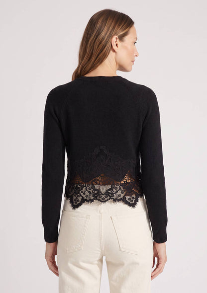 Lace Trim Button Front Cardigan