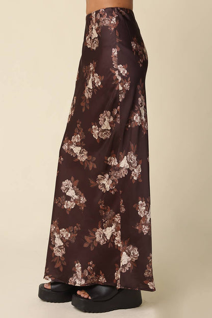 Kirana Floral Satin Maxi Skirt