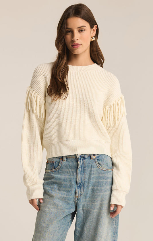 Z SUPPLY On The Fringe Sweater IN SEA SALT