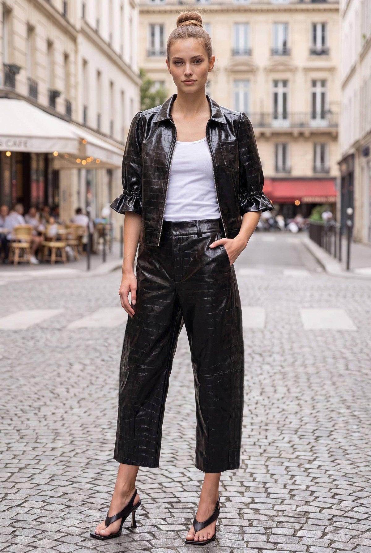 VAVA CELINE ALLIGATOR BARREL PANTS