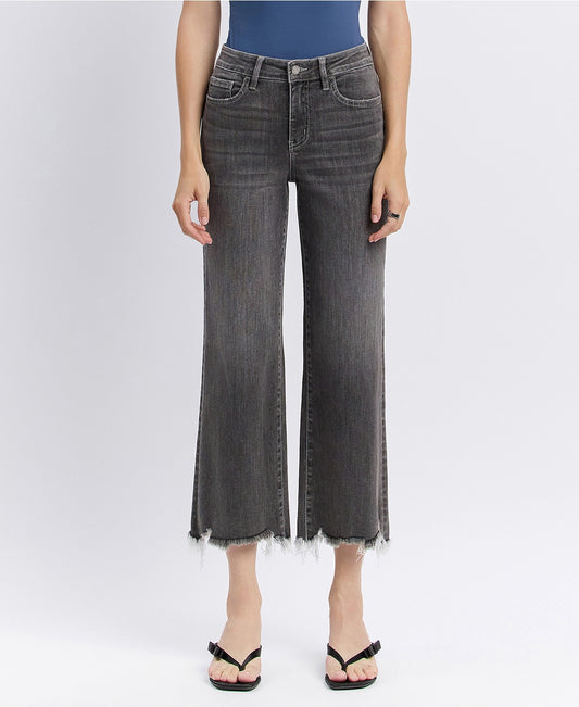 VERVET  HIGH RISE CROP WIDE LEG JEAN