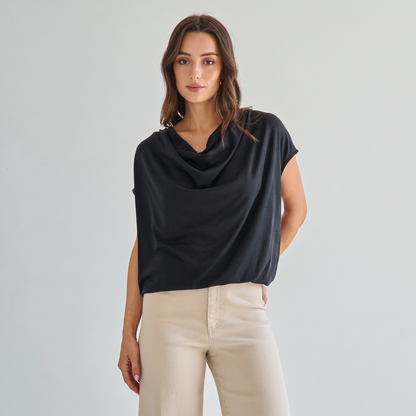 Black Cowl neck knit top