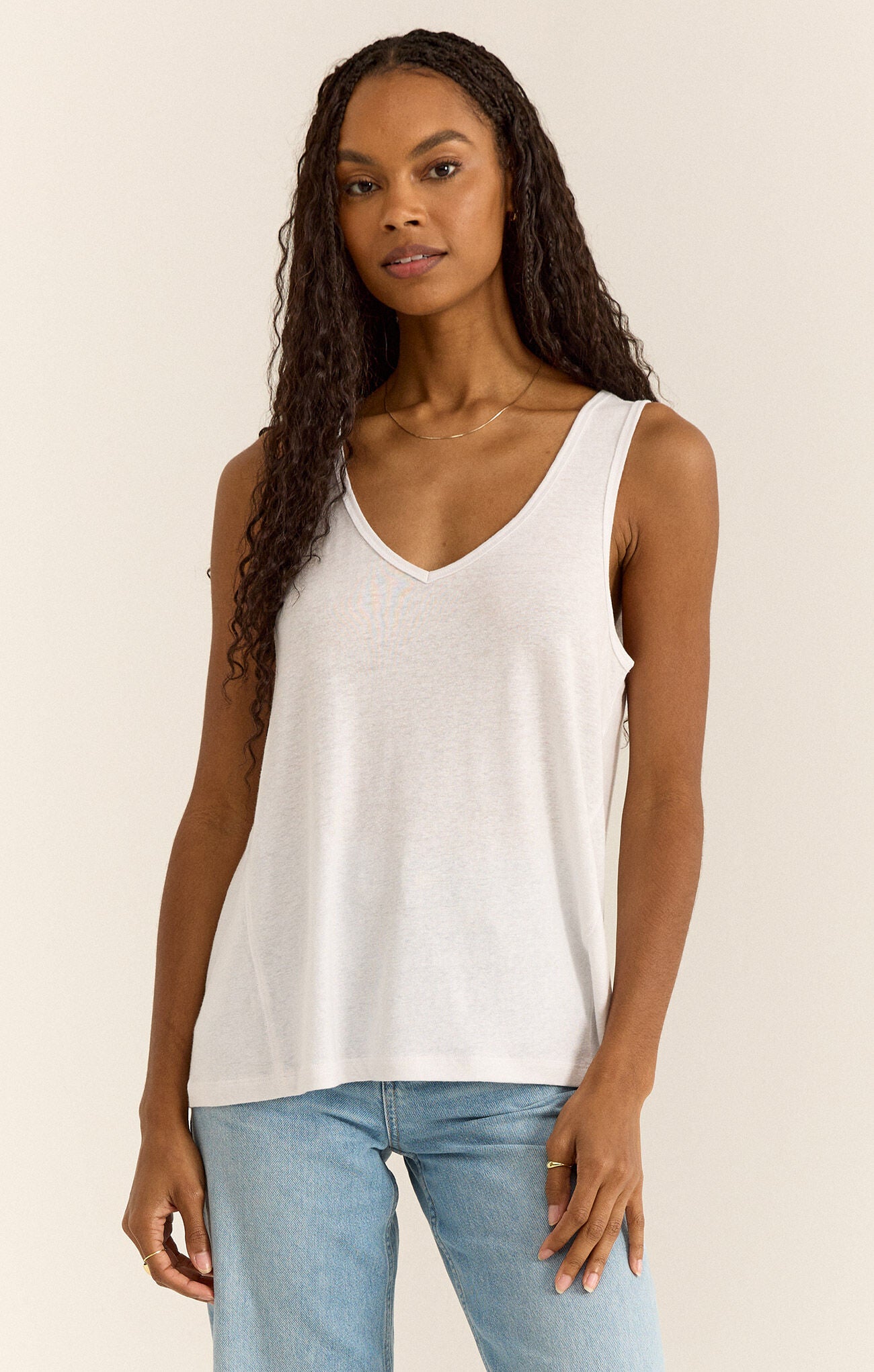 Z SUPPLY PAMINO TANK IN WHITE  AND GREY