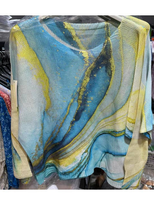 Tie-Dye Printed Spring Long Sleeves Sweater