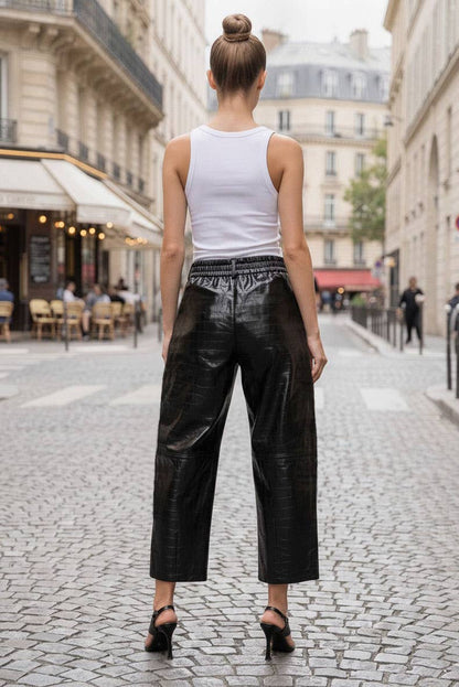VAVA CELINE ALLIGATOR BARREL PANTS