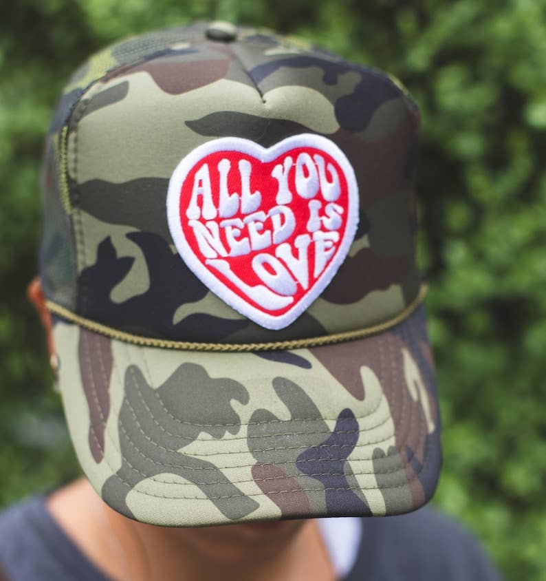 Camo Trucker Hat - All you Need Is Love