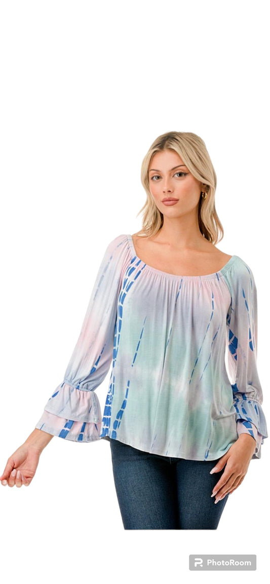 VAVA FRANCES OFF SHOULDER PASTEL BAMBOO TOP