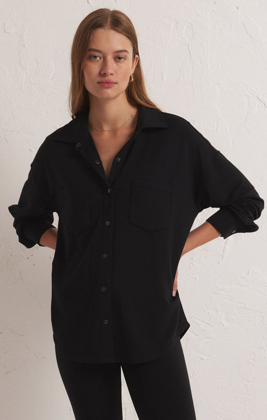 Z SUPPLY WFH Modal Shirt Jacket IN BLACK