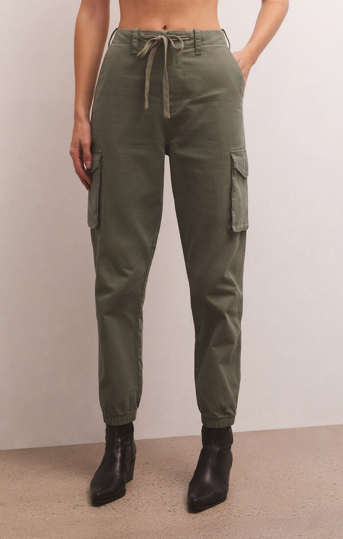 Z SUPPLY Andi Twill Pant IN EVERGREEN