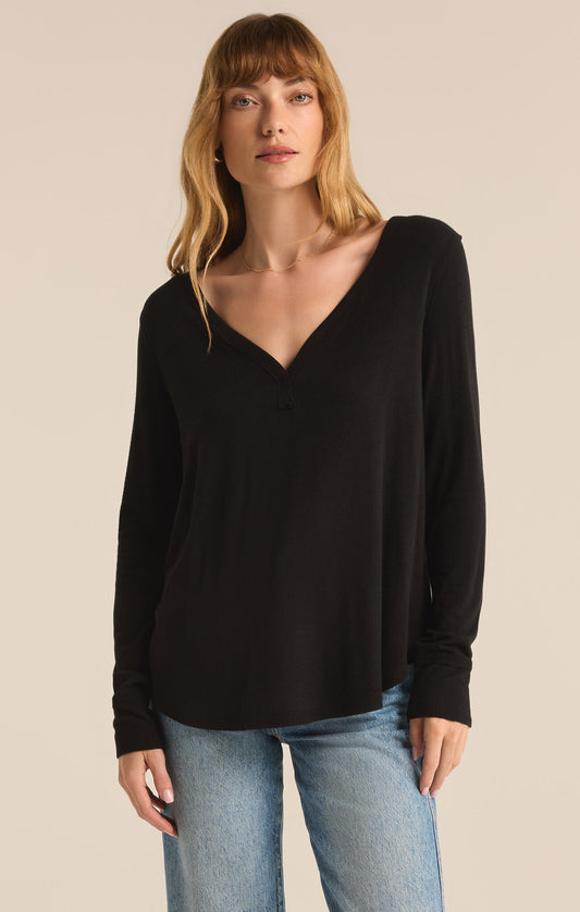 Z SUPPLY Elton Rib Top IN BLACK