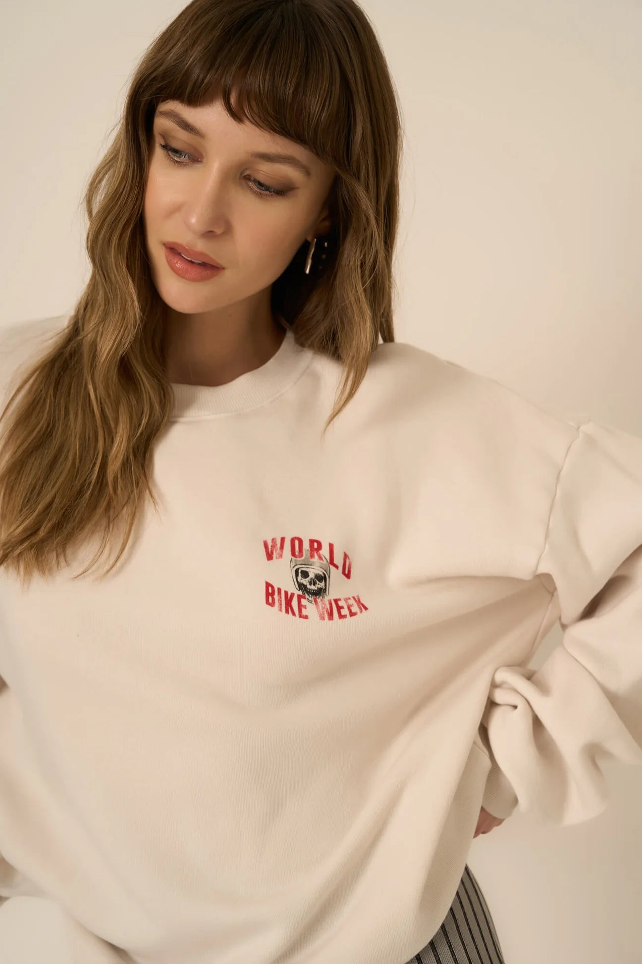PROJECT SOCIAL T WORLD BIKE WEEK SWEATSHIRT - VINTAGE WHITE