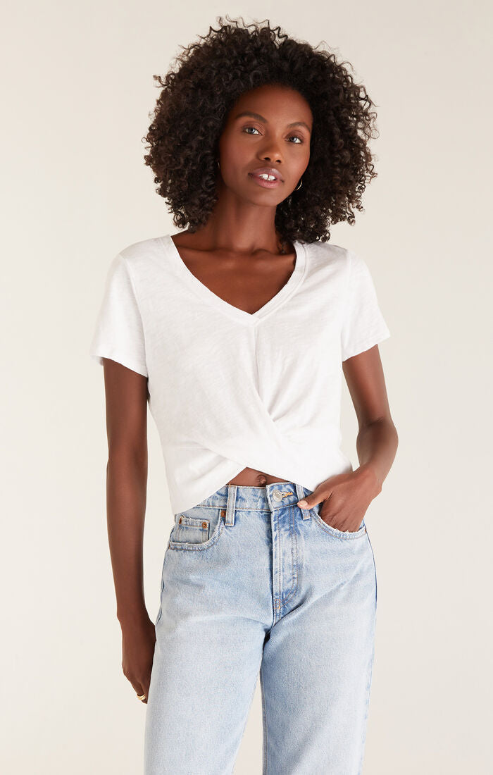 Z SUPPLY Twist Of Fate Slub Top IN WHITE