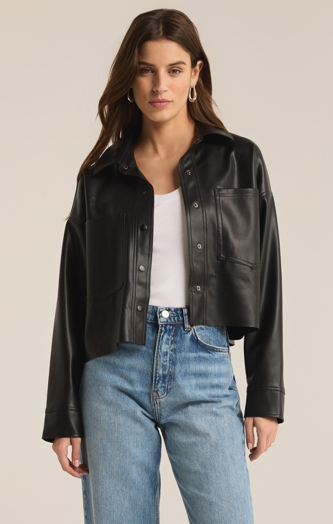 Z SUPPLY    All Day Faux Leather Jacket