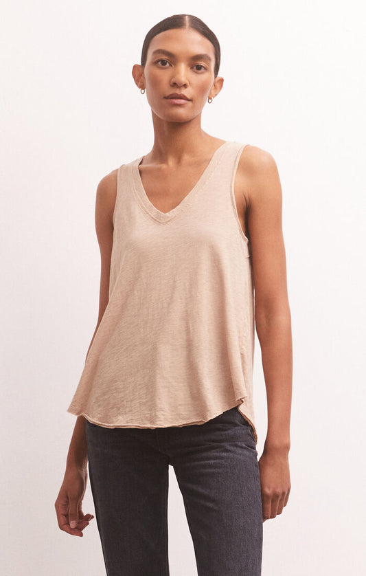 Z SUPPLY Sun Drenched Vagabond Tank IN BLACK AND BIRCH