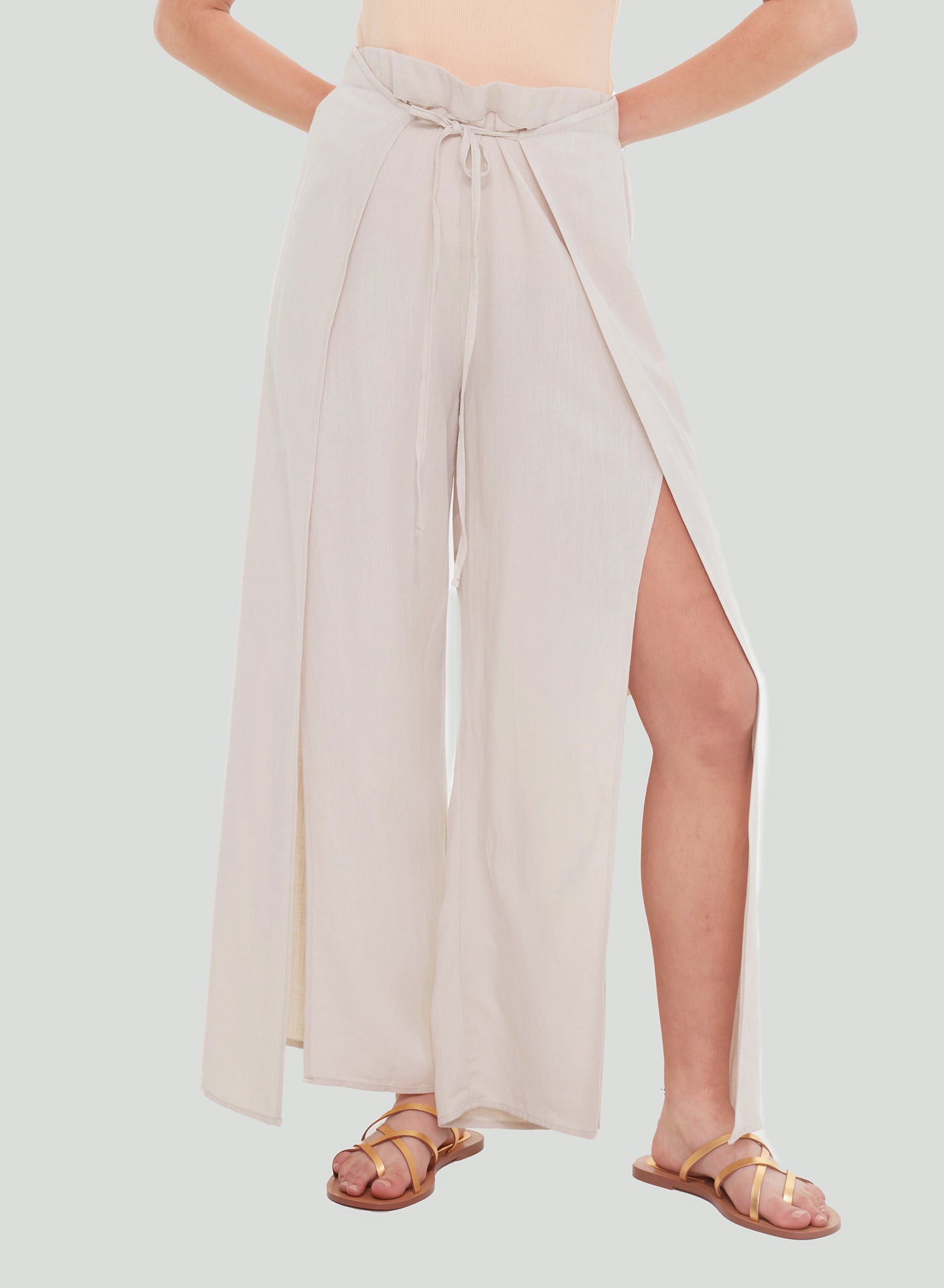 DEX S23 THE FRONT WRAP PANTS IN DARK BIRCH