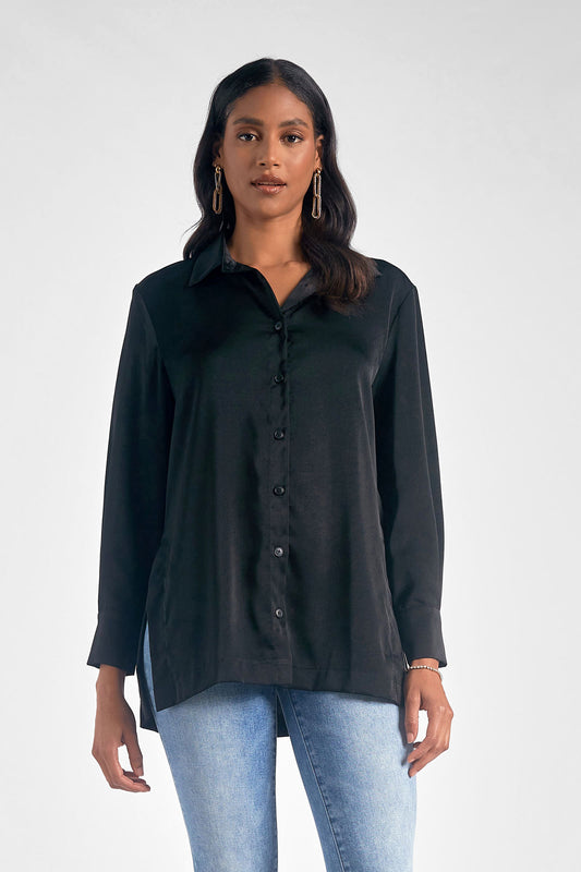 ELAN F23 Top Button Down High SATIN BLACK