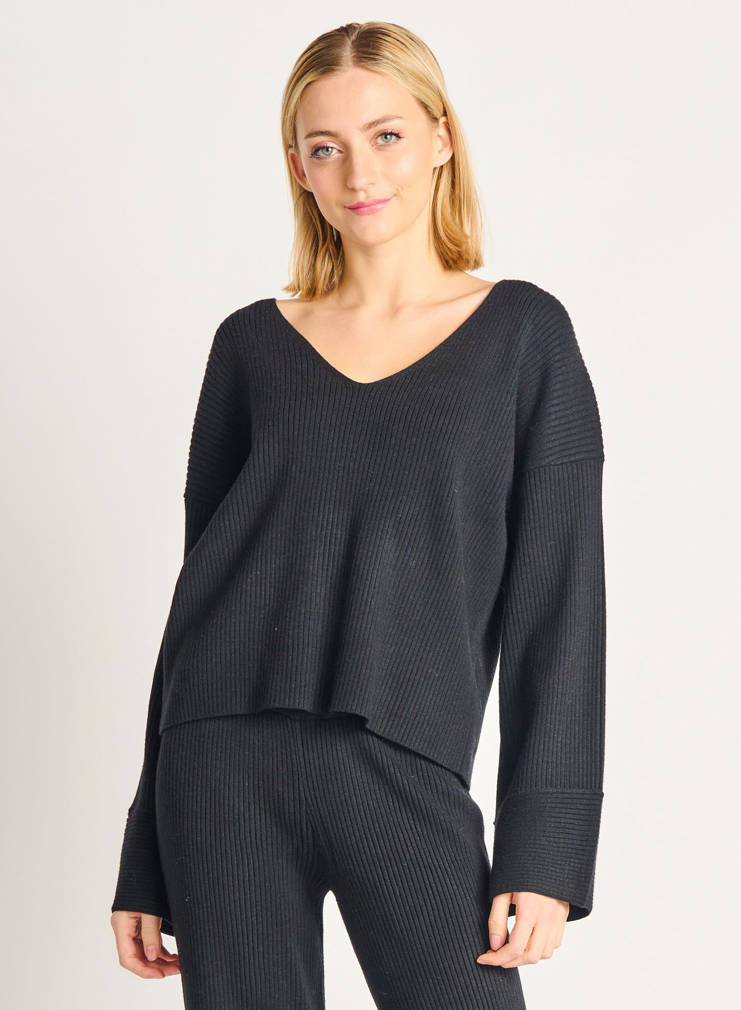 DEX F23 WIDE SLEEVE RIBBED SWEATER