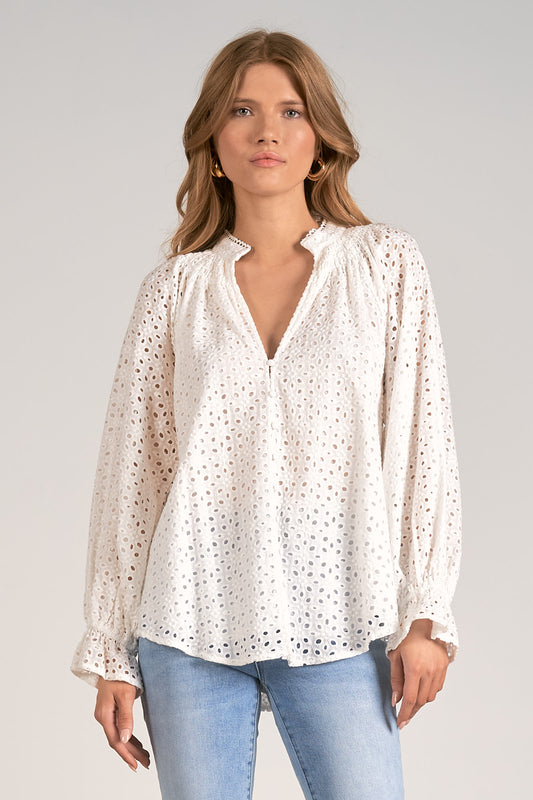 ELAN SP24 Top L/S Vnk IN WHITE