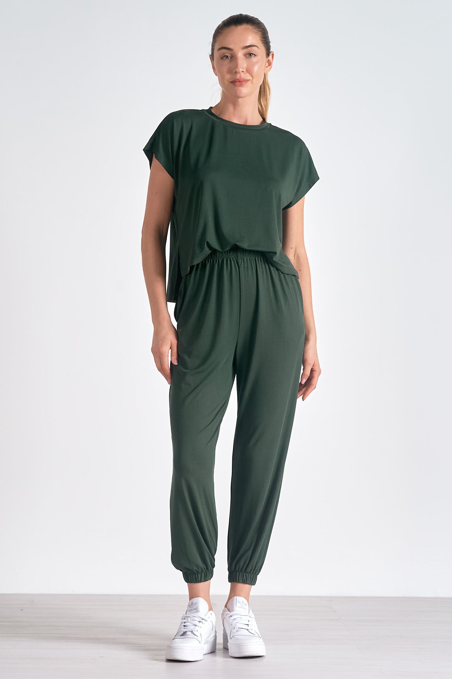 ELAN DARK GREEN Jumpsuit S/S T-shirt