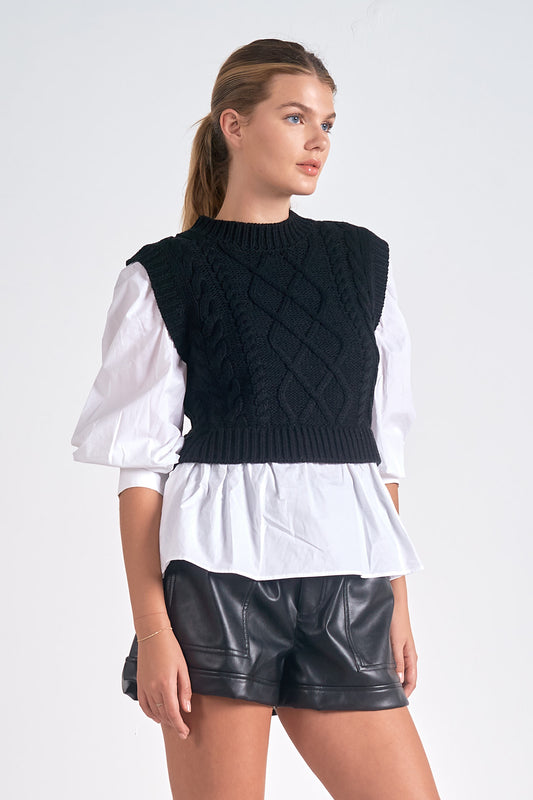 ELAN Sweater Vest Layered