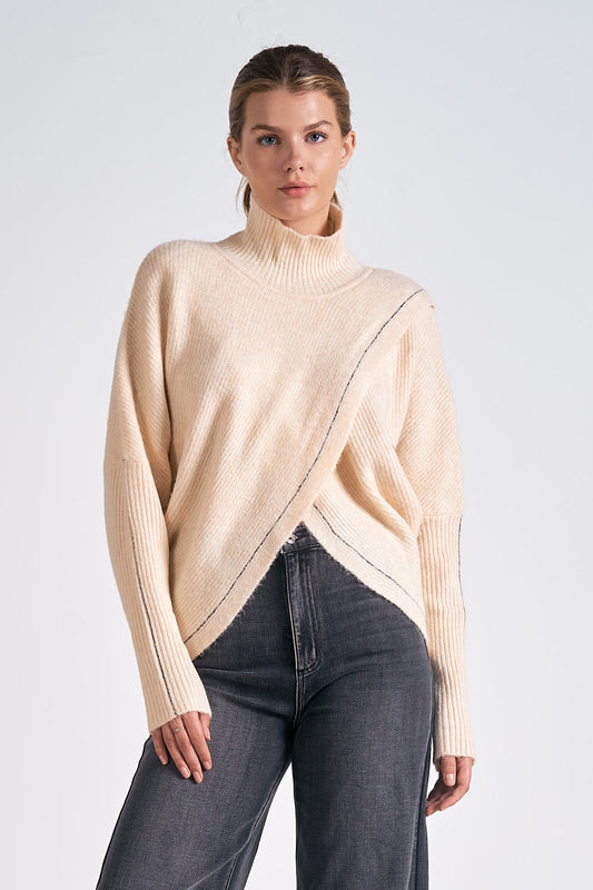 ELAN Sweater Tnk Cross Front  IN OFF WHITE