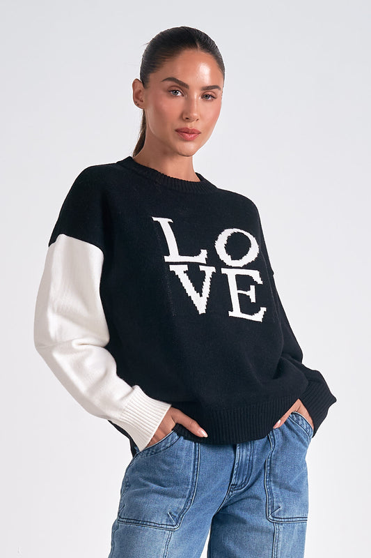 ELAN Sweater Crewnk CB Love