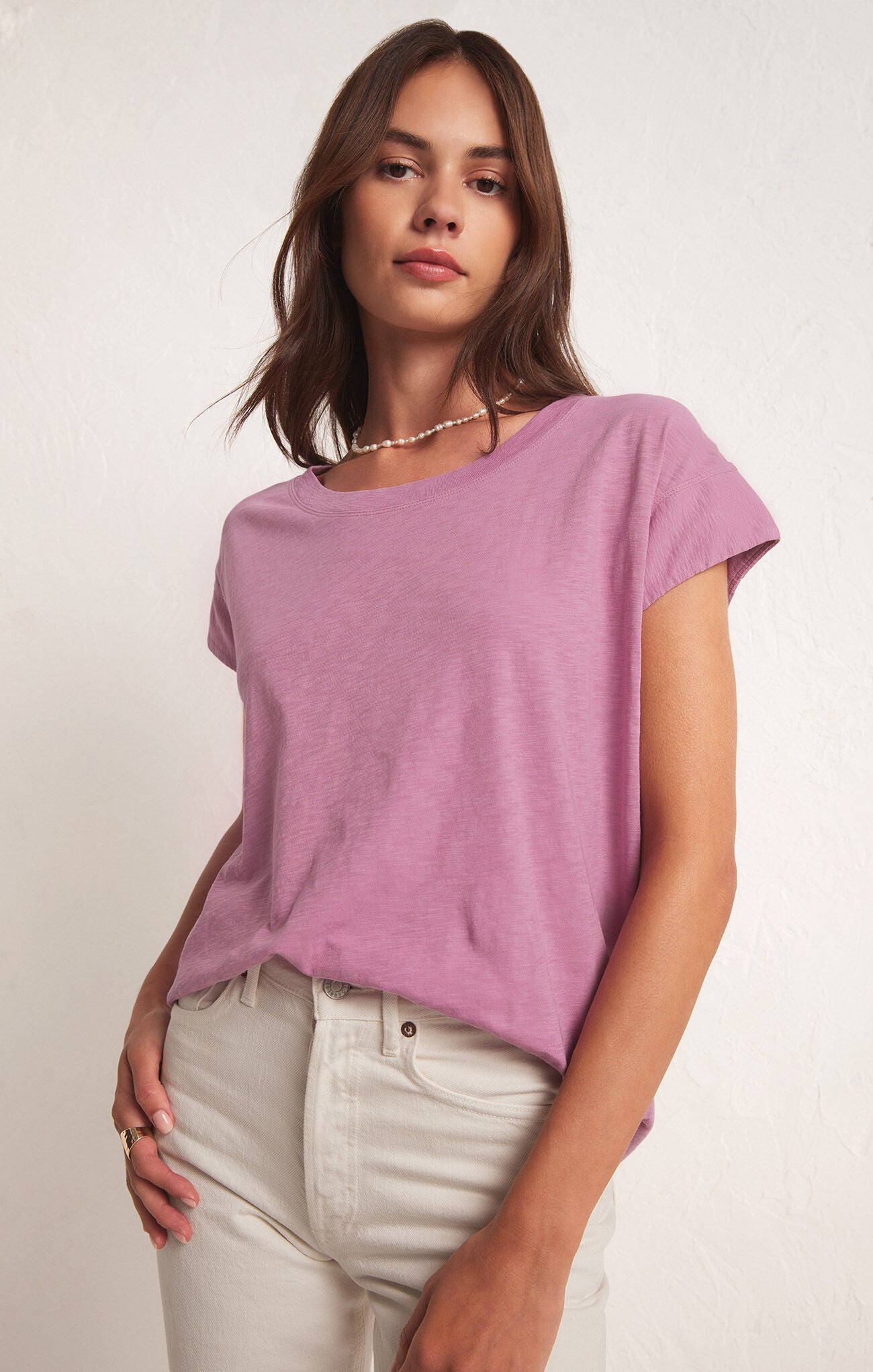 Z SUPPLY Laid Back Slub Top IN DUSTY ORCHARD