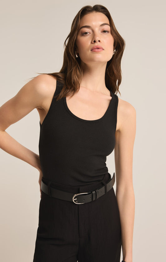 Z SUPPLY Essy Rib Top IN BLACK