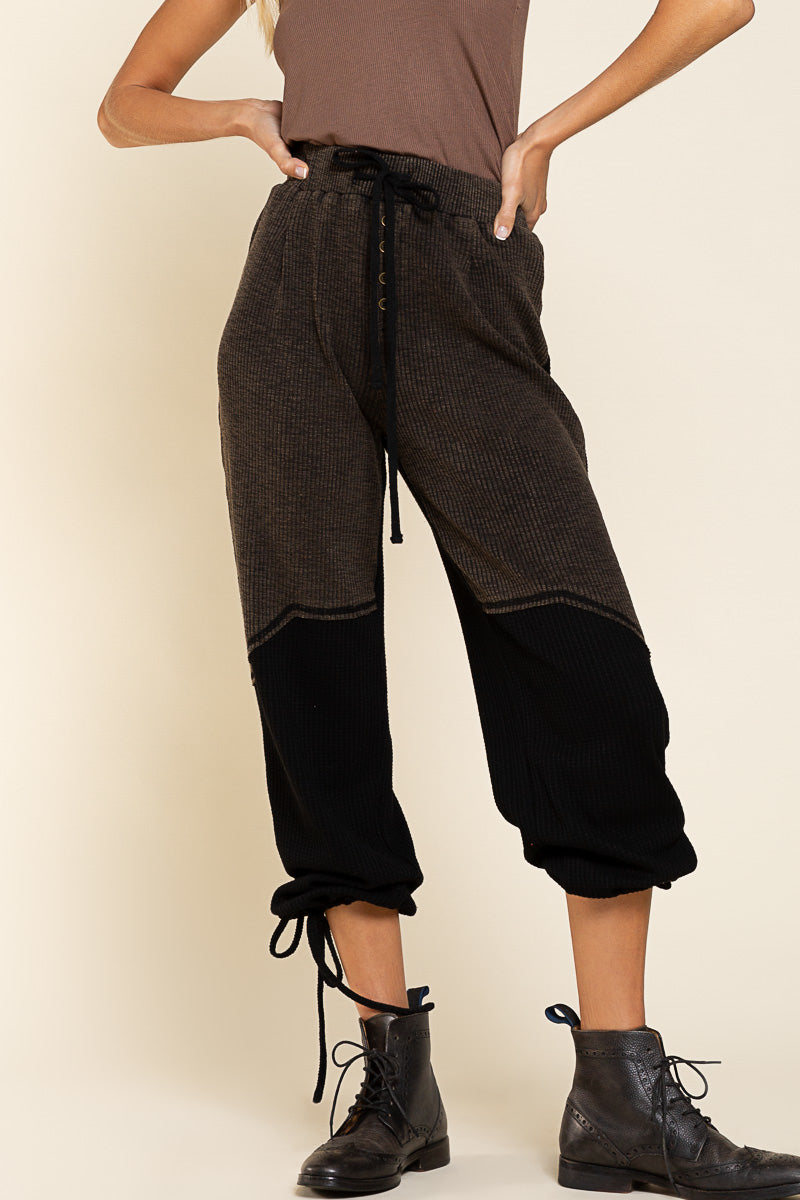 THERMAL JOGGER PANTS WITH TUNNEL TIE