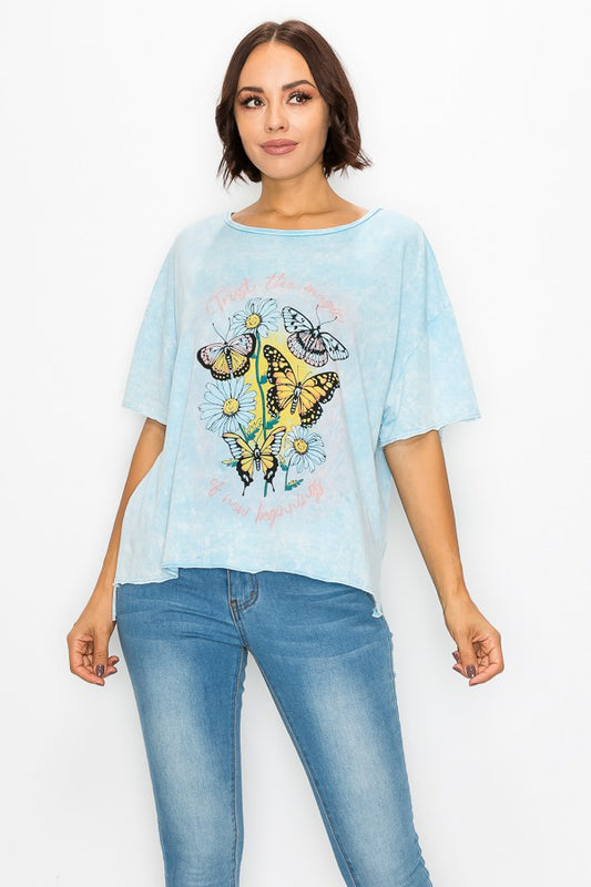 Butterfly Print T SHIRT