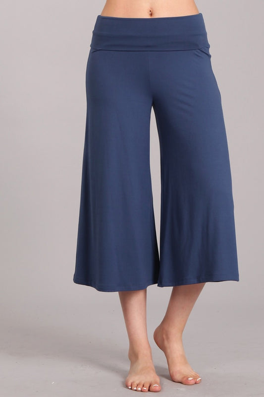 DENIM BLUE WIDE LEG GAUCHOS