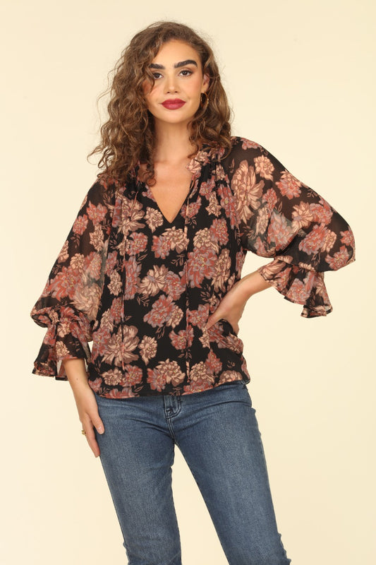 VERONICA M YELENA BELL SLEEVE TOP