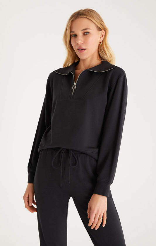 Z SUPPLY Relaxed Half Zip Sweatshirt