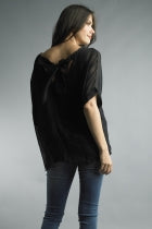 BLACK SILK PONCHO