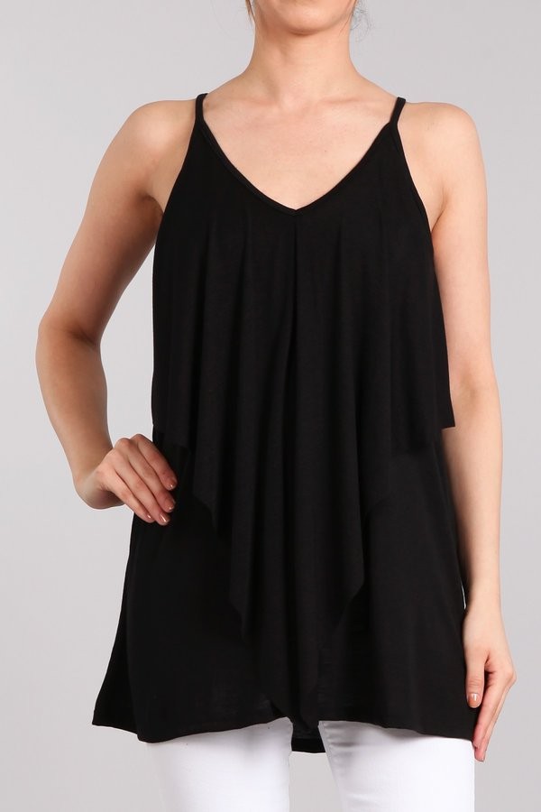 BLACK DOUBLE LAYER TANK