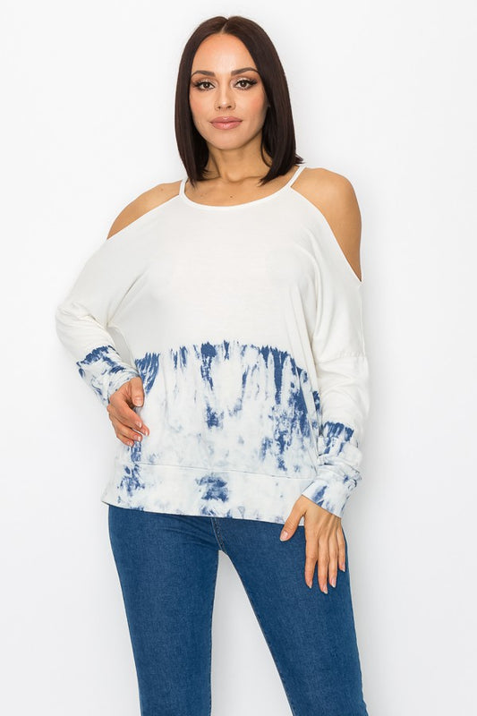 TYE DYE COLD SHOULDER TOP