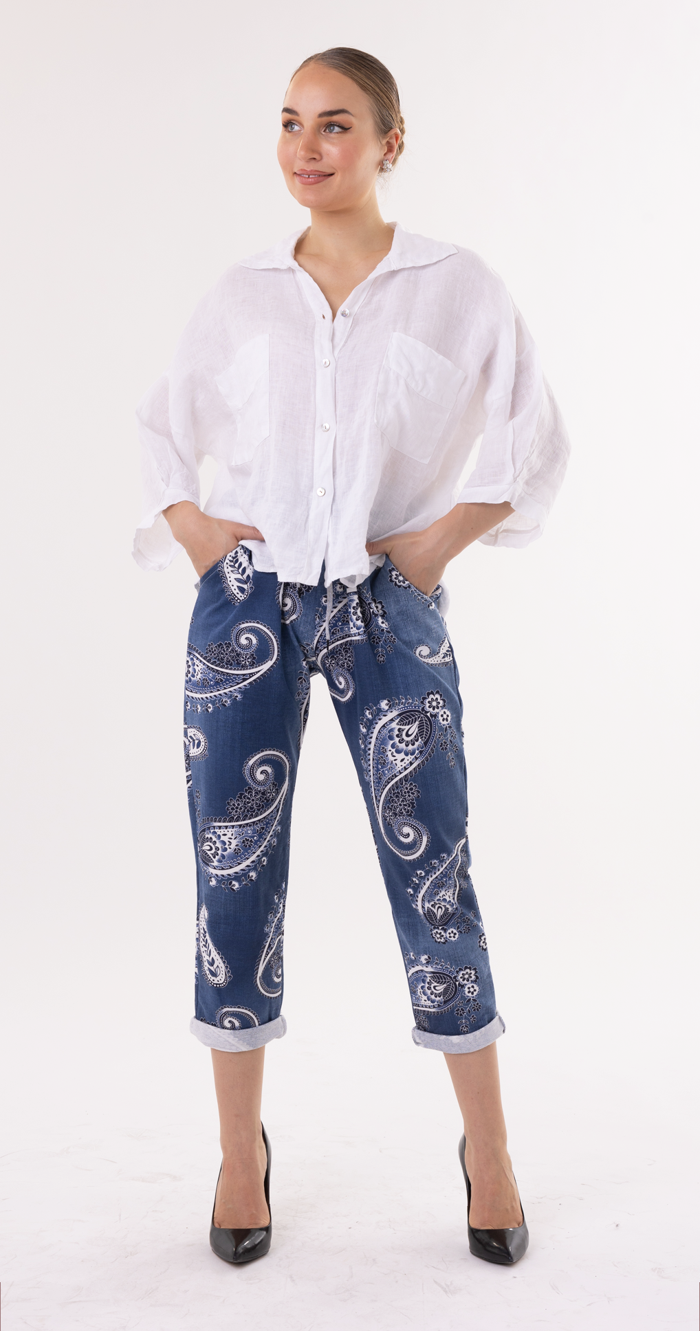 BLUE PAISLEY PANTS