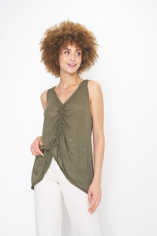 PROJECT SOCIAL T CASSIE RUCHED TANK IN ARMY AND HONEY MIEL