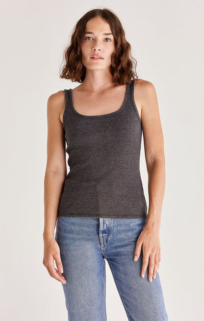 Z SUPPLY ELLEN RIB TANK IN BLACK AND WHITE