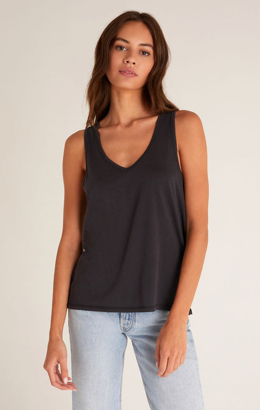 Z SUPPLY ORGANIC V-NECK TANK IN BLACK OR WHITE