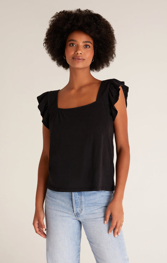 Z SUPPLY MARLEIGH SLUB TOP IN BLACK