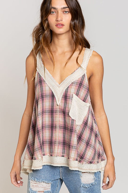 PINK PLAID TANK