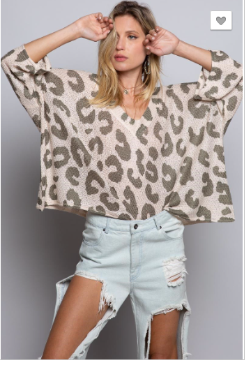 LEOPARD PRINT RELAXED FIT TOP