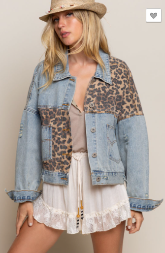 LEOPARD DENIM JACKET