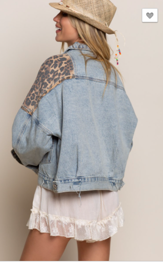 LEOPARD DENIM JACKET