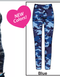 SUZETTE CAMO LEGGINGS IN BLUE O/S