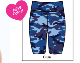 SUZETTE BLUE CAMO BIKER SHORTS