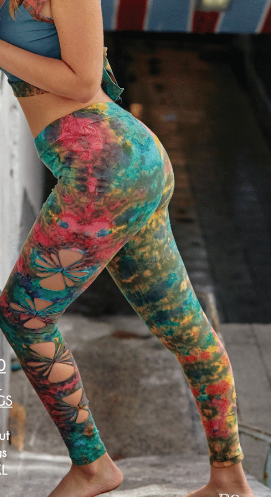 FLOWERCUT LEGGINGS IN TYE DYE