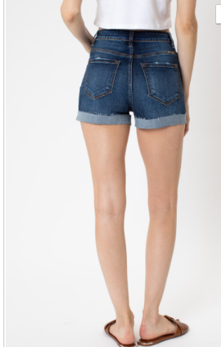 High Rise Button Fly Denim Shorts - KC9113D