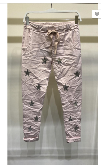 ALL OVER SEQUIN STARS CRINKLE JOGGER WITH POCKETS